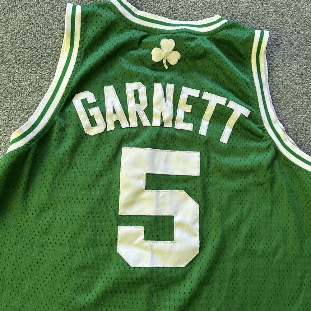 Boston Celtics Jersey Mens L Green NBA Basketball Adidas Garnett 5 Stitched